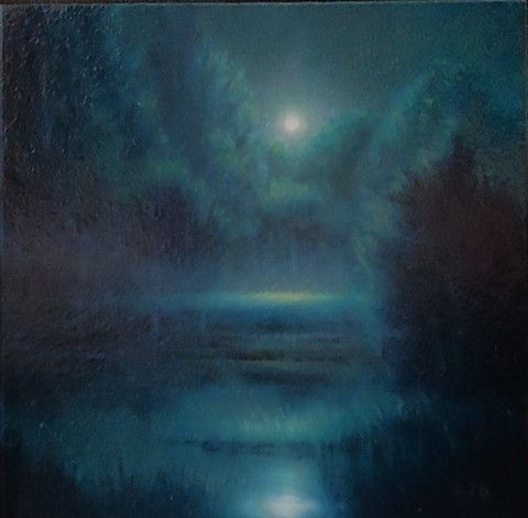 Moonlight & Mist 4x4 at Hunter Wolff Gallery